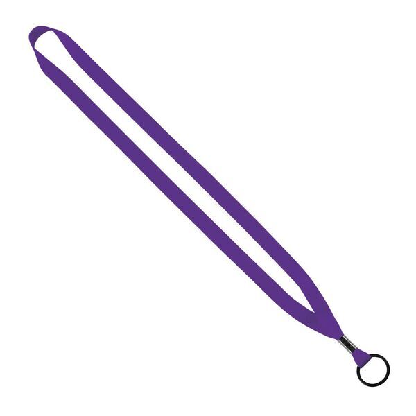 Polyester Lanyard with Metal Crimp & Split-Ring, 1/2"