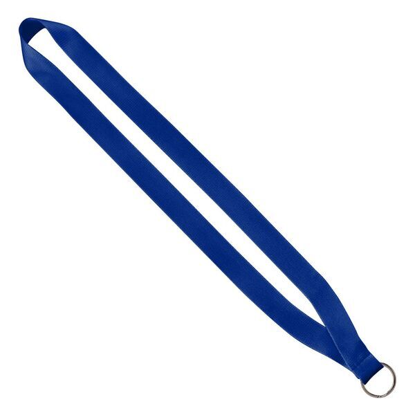 Polyester Lanyard with Sewn Silver Metal Split-Ring, 3/4"