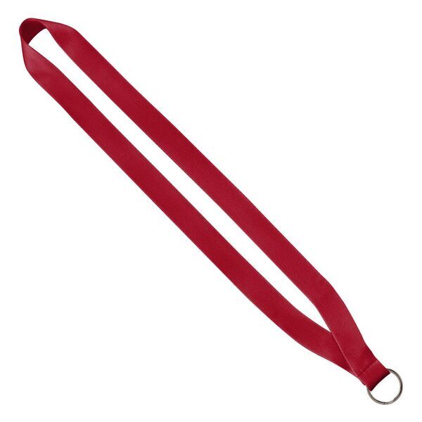 Polyester Lanyard with Sewn Silver Metal Split-Ring, 3/4"