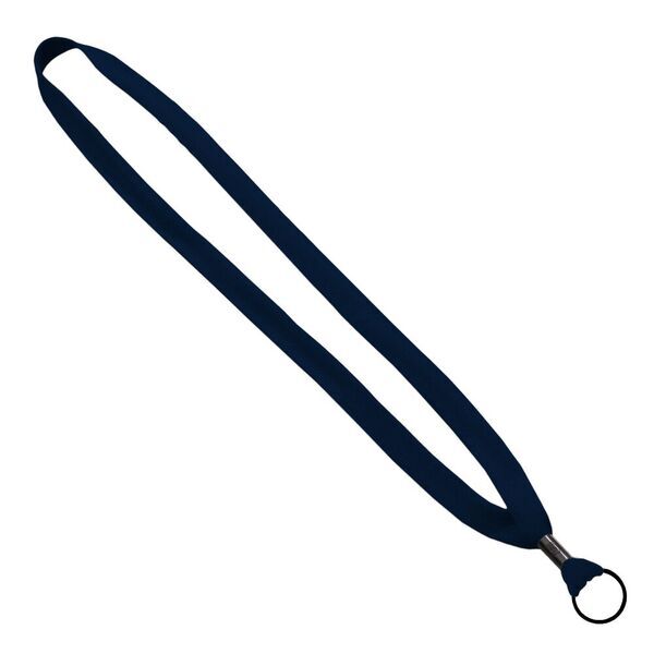 Polyester Shoelace Lanyard with Metal Crimp & Split-Ring, 5/8"