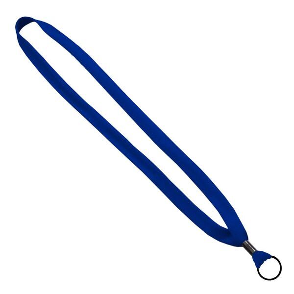 Polyester Shoelace Lanyard with Metal Crimp & Split-Ring, 5/8"