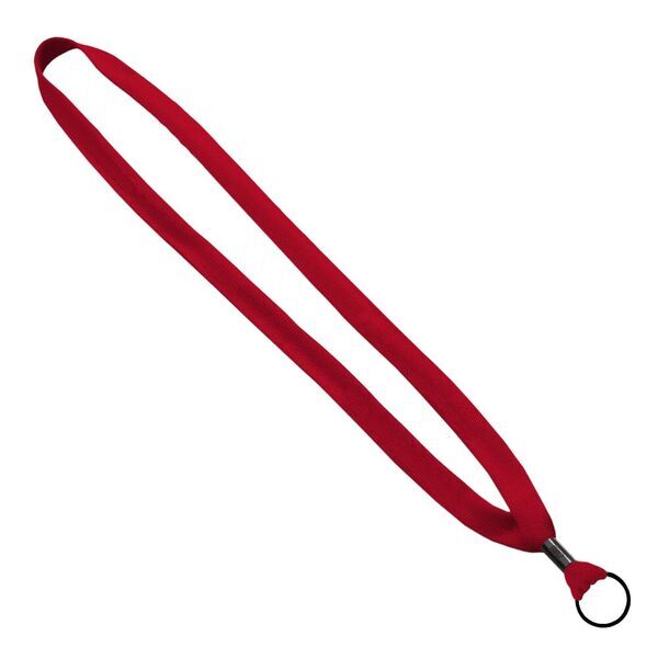 Polyester Shoelace Lanyard with Metal Crimp & Split-Ring, 5/8"