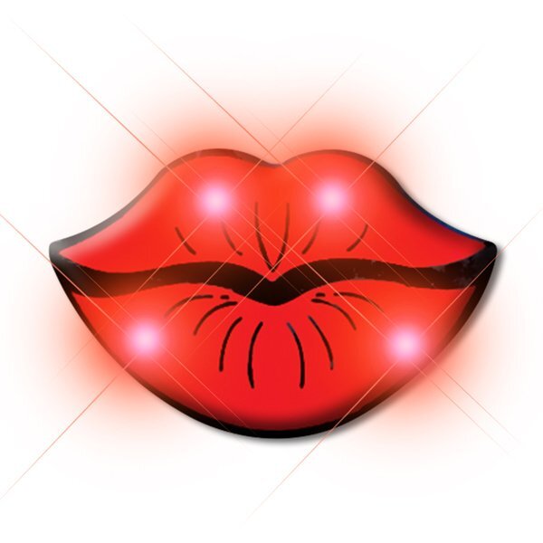 Lips Flashing LED Lapel Pin