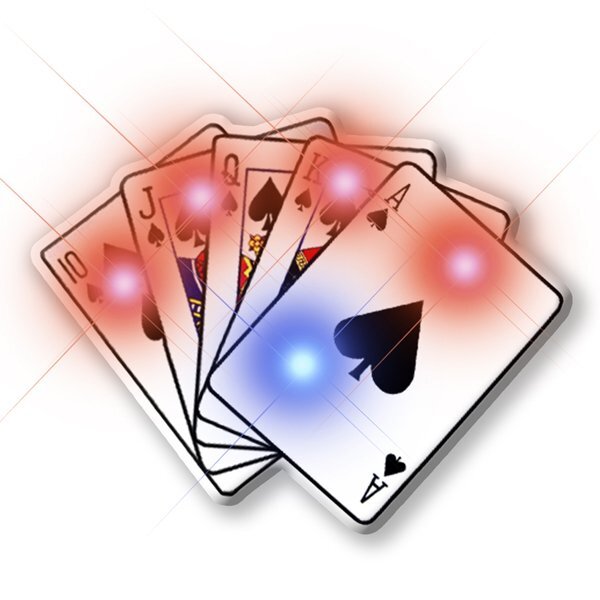 Royal Flush Flashing LED Lapel Pin