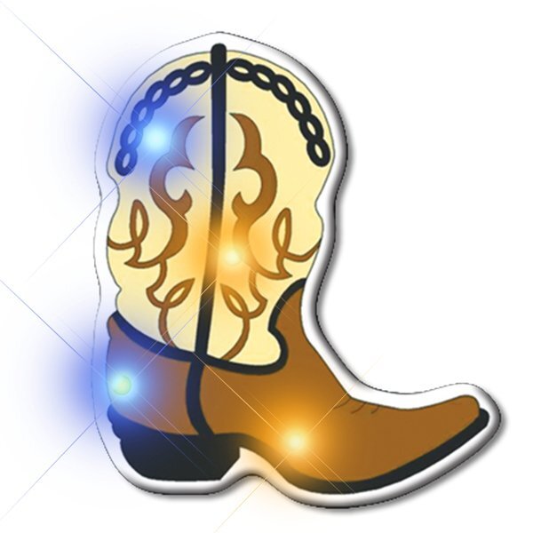 Brown Cowboy Boot Flashing LED Lapel Pin