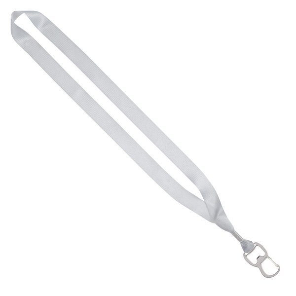 Dye-Sublimated Lanyard with Metal Crimp and Metal Bottle Opener, 3/4"