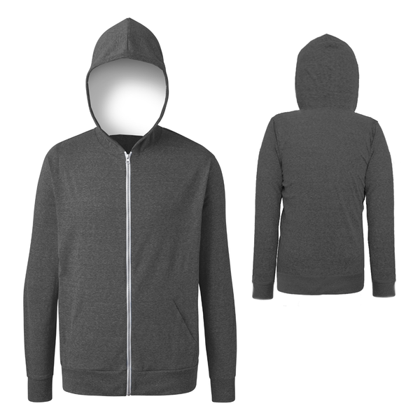Zip Front Tri-Blend Full Color Unisex Hoodie