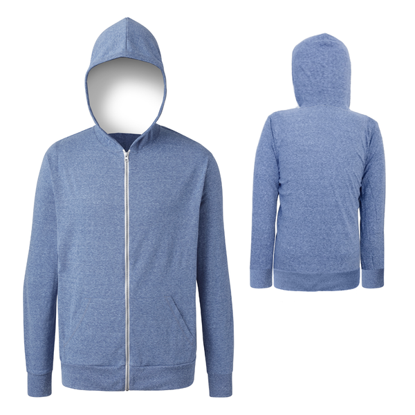Zip Front Tri-Blend Full Color Unisex Hoodie
