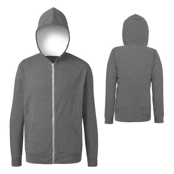 Zip Front Tri-Blend Full Color Unisex Hoodie