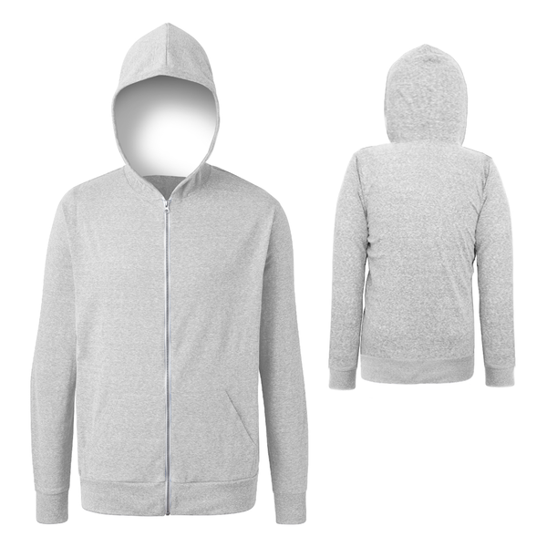 Zip Front Tri-Blend Full Color Unisex Hoodie