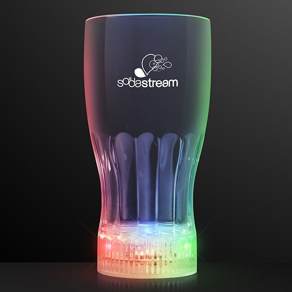 Light Up LED Plastic Cola Glass, 12oz.
