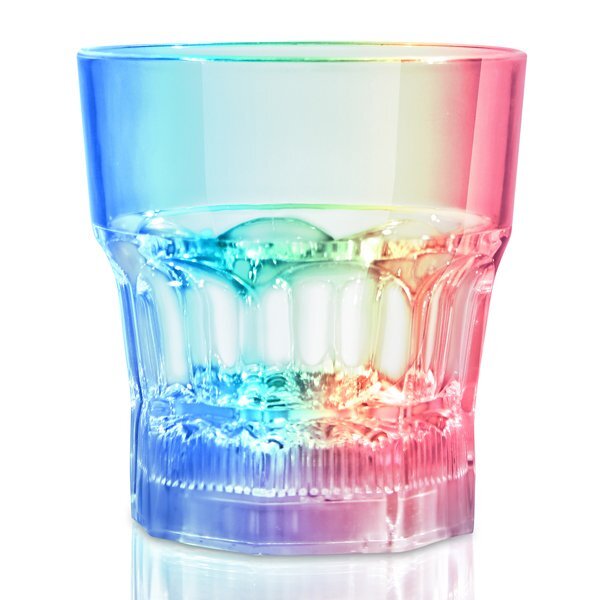 Light Up LED Plastic Whiskey Glass, 8oz.