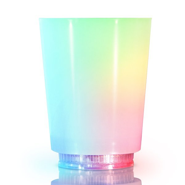 Color Changing LED Plastic Short Glass, 12oz.