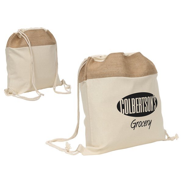 Savanna Jute & Recycled Cotton Drawstring Backpack