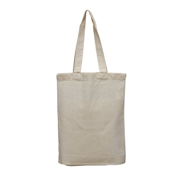 Lightweight Natural Cotton Tote Bag with Bottom Gusset
