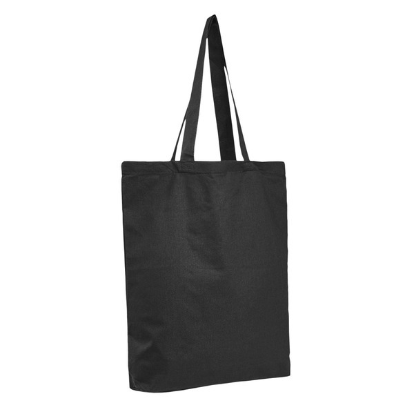 Economical Black Tote Bag with Bottom Gusset