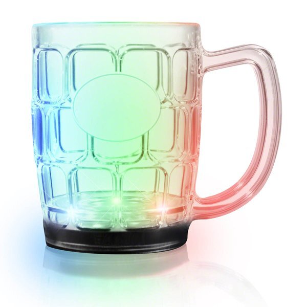Light Up LED Plastic Beer Mug, 16oz.