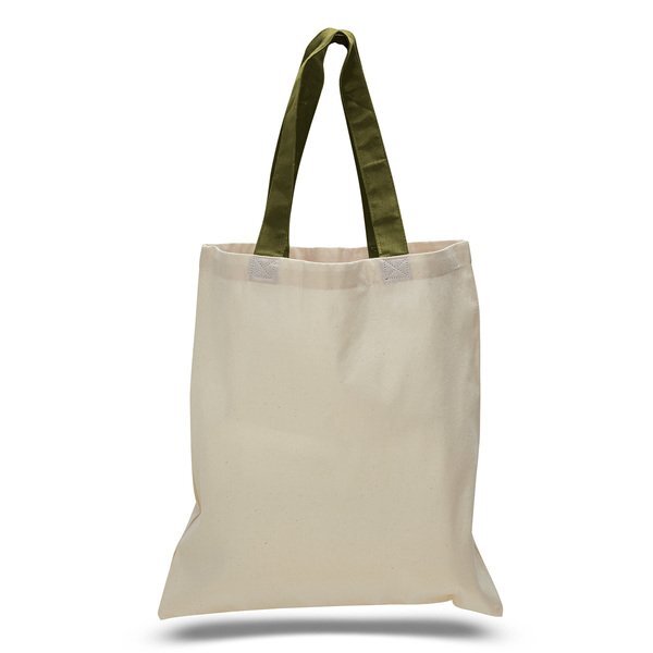 Economical Cotton Tote Bag with Colored Handles