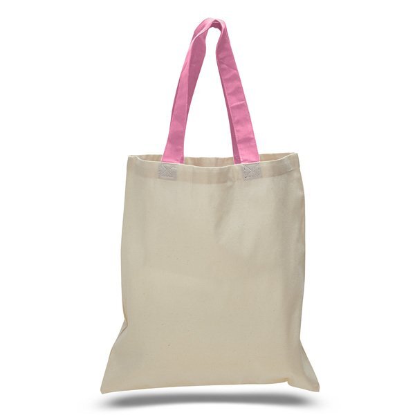 Economical Cotton Tote Bag with Colored Handles