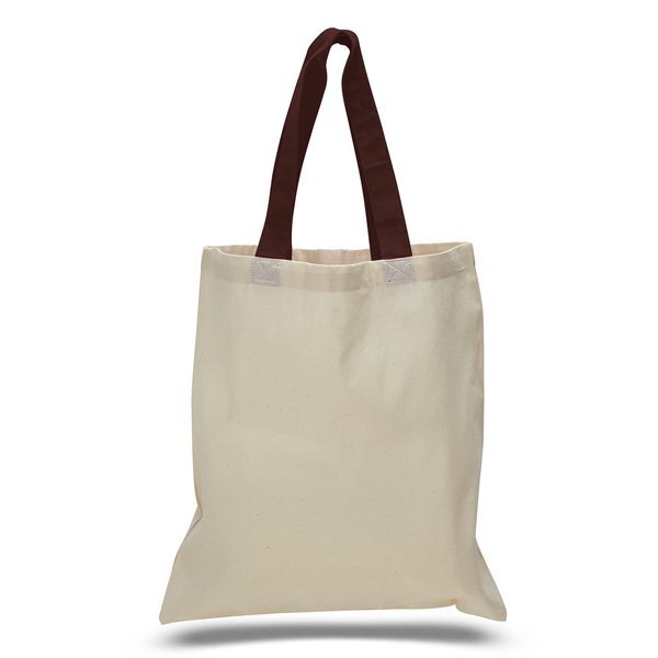Economical Cotton Tote Bag with Colored Handles