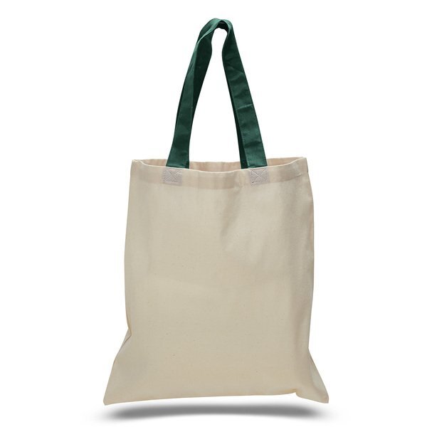 Economical Cotton Tote Bag with Colored Handles