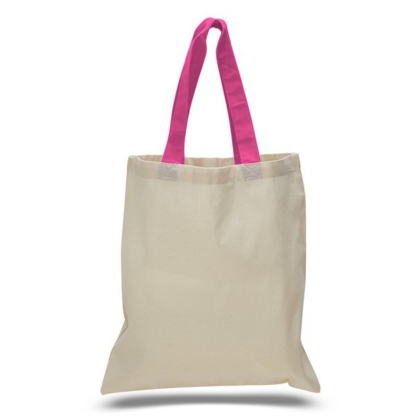 Economical Cotton Tote Bag with Colored Handles