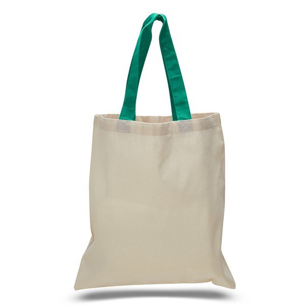 Economical Cotton Tote Bag with Colored Handles