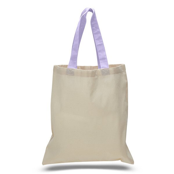Economical Cotton Tote Bag with Colored Handles