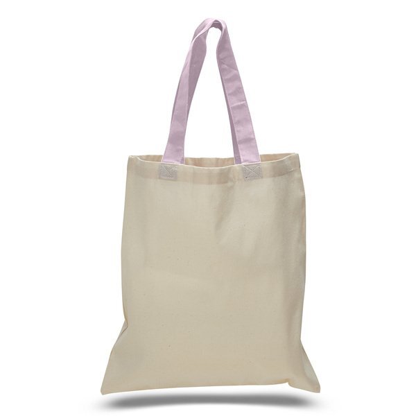 Economical Cotton Tote Bag with Colored Handles