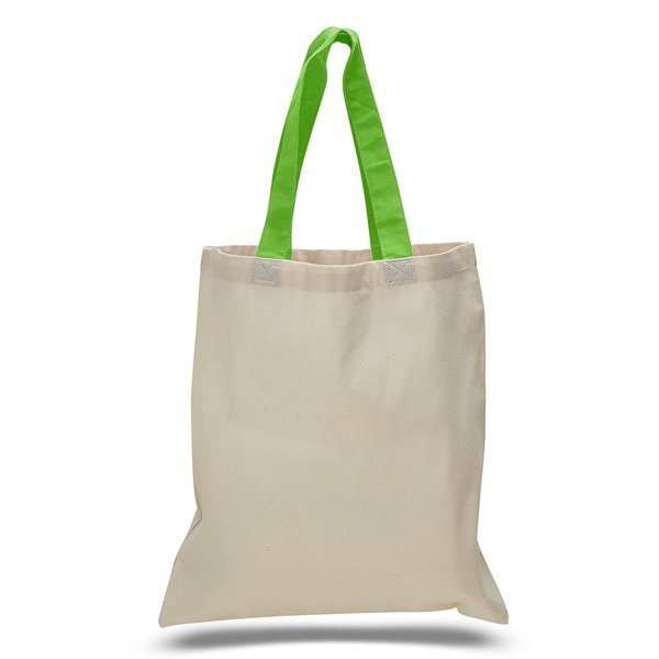 Economical Cotton Tote Bag with Colored Handles