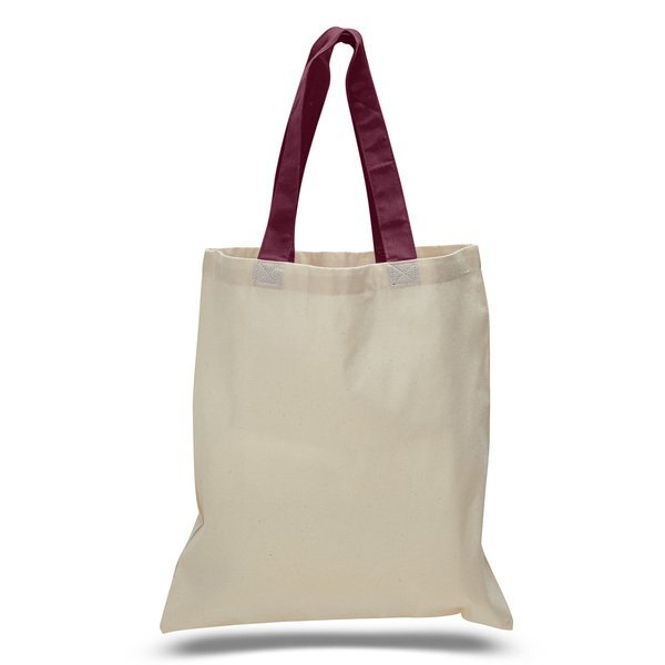Economical Cotton Tote Bag with Colored Handles