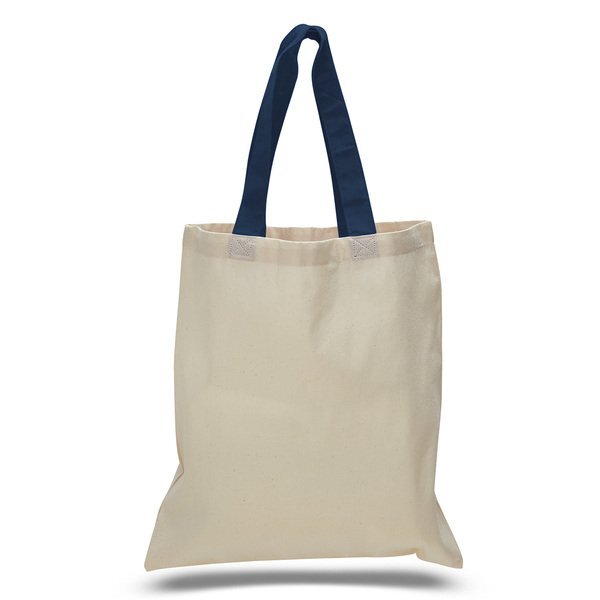 Economical Cotton Tote Bag with Colored Handles