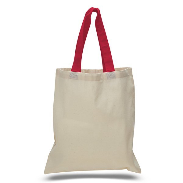 Economical Cotton Tote Bag with Colored Handles