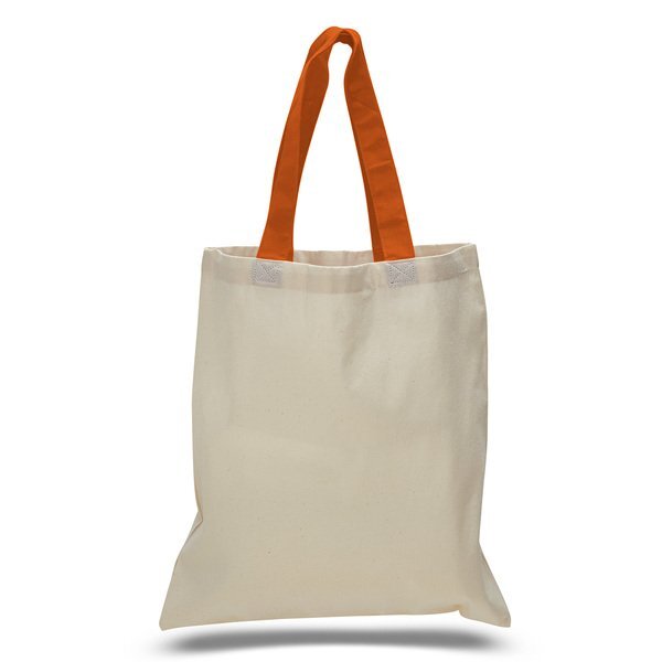 Economical Cotton Tote Bag with Colored Handles