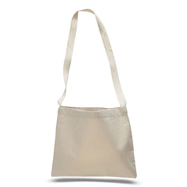 Small Canvas Natural Messenger Bag with Long Handles