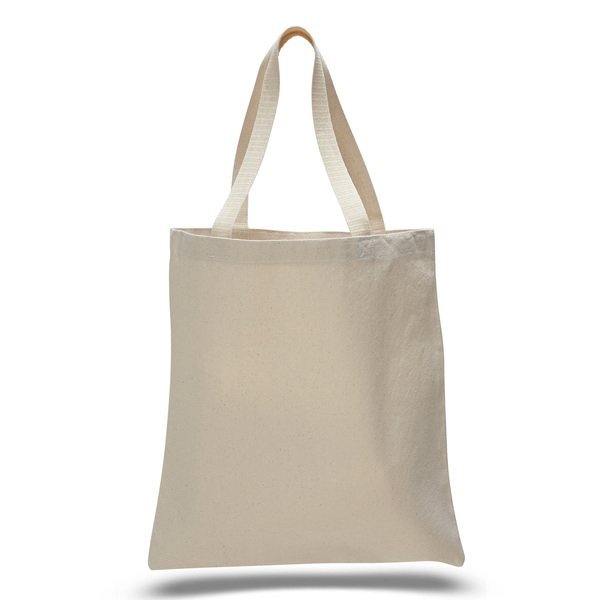 Zippered Natural Promotional Tote Bag