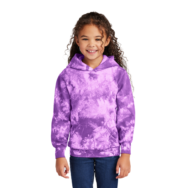 Port & Company® Cotton/Poly Crystal Tie-Dye Pullover Youth Hoodie