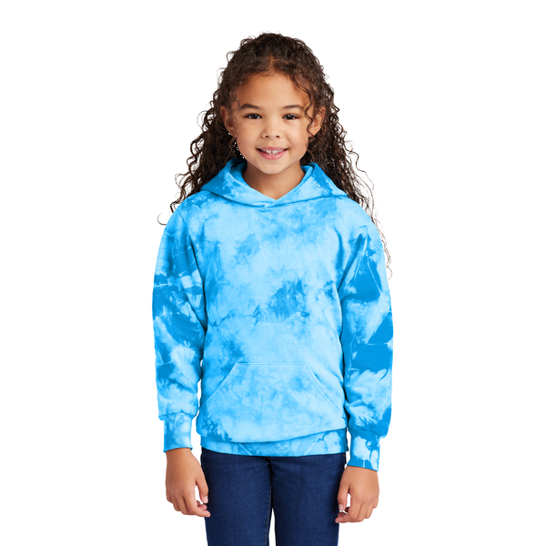 Port & Company® Cotton/Poly Crystal Tie-Dye Pullover Youth Hoodie