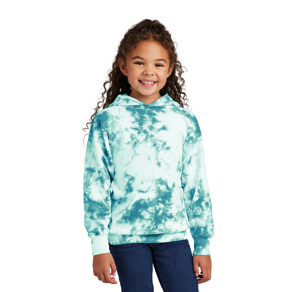 Port & Company® Cotton/Poly Crystal Tie-Dye Pullover Youth Hoodie