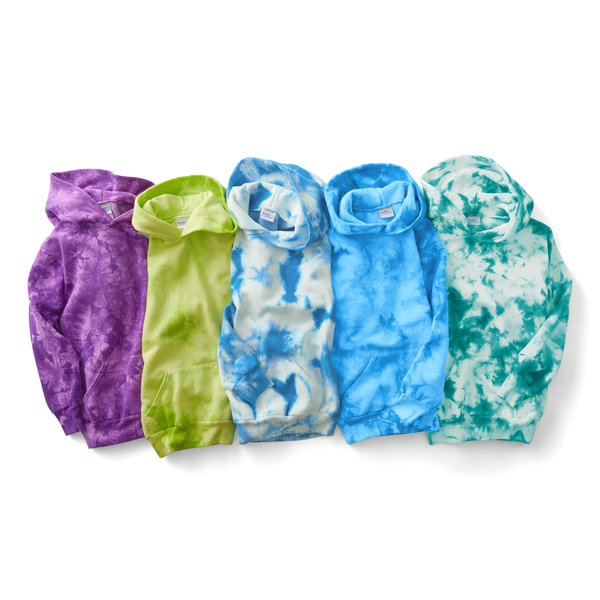 Port & Company® Cotton/Poly Crystal Tie-Dye Pullover Youth Hoodie