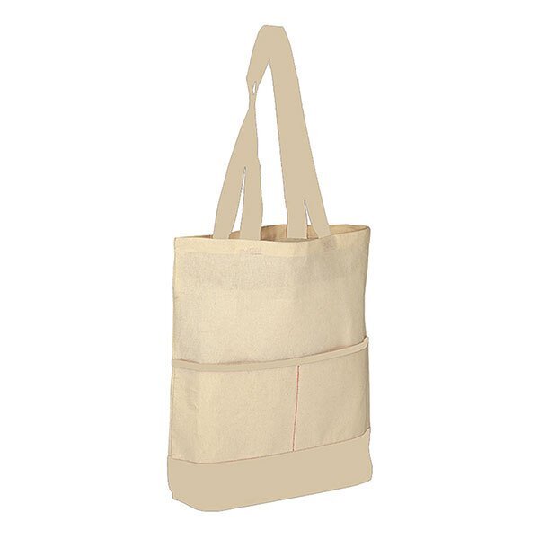 Natural Lightweight Accent Color Tote