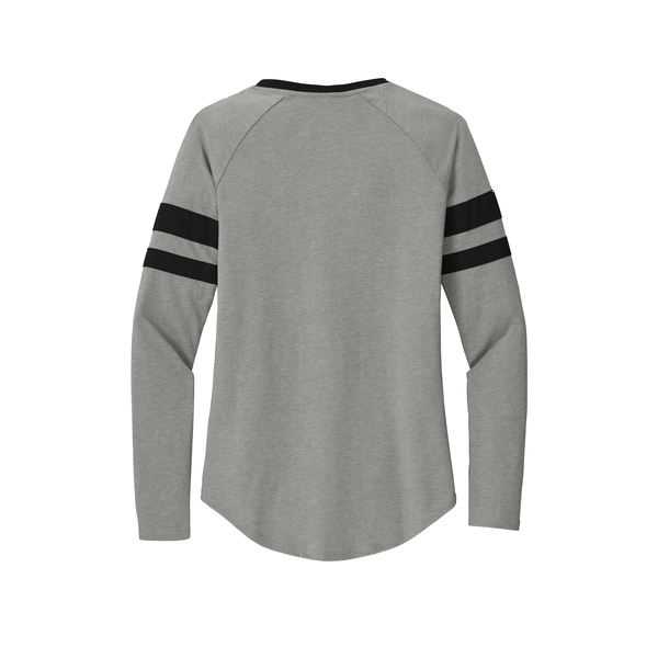 Sport-Tek® Halftime Cotton/Poly Stripe Long Sleeve V-Neck Ladies' Tee