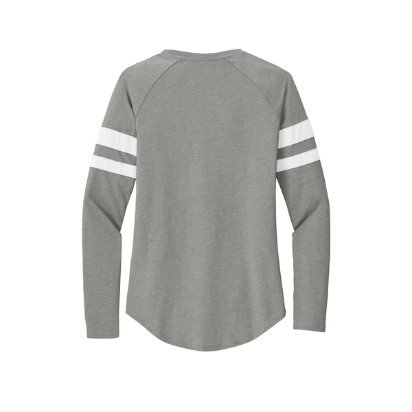 Sport-Tek® Halftime Cotton/Poly Stripe Long Sleeve V-Neck Ladies' Tee