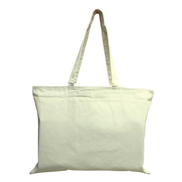 Basic Cotton Natural Zipper Tote Bag