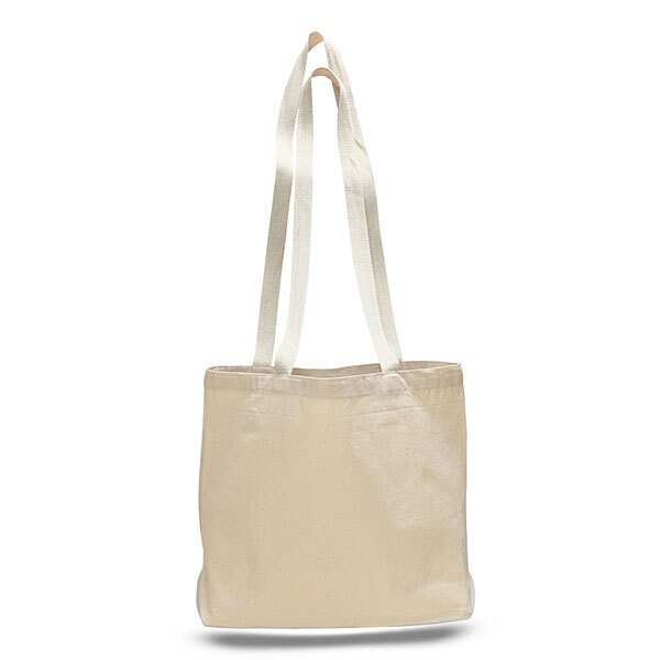 Large Natural Canvas Messenger Bag with Bottom Gusset