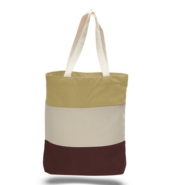 Cotton Canvas Tri Color Bag