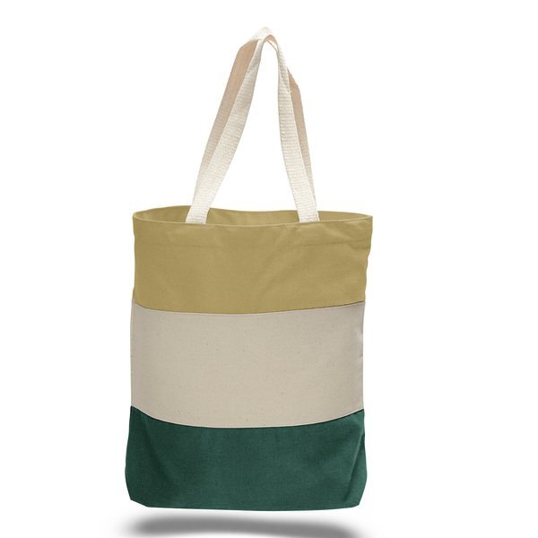 Cotton Canvas Tri Color Bag