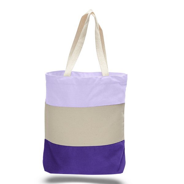 Cotton Canvas Tri Color Bag