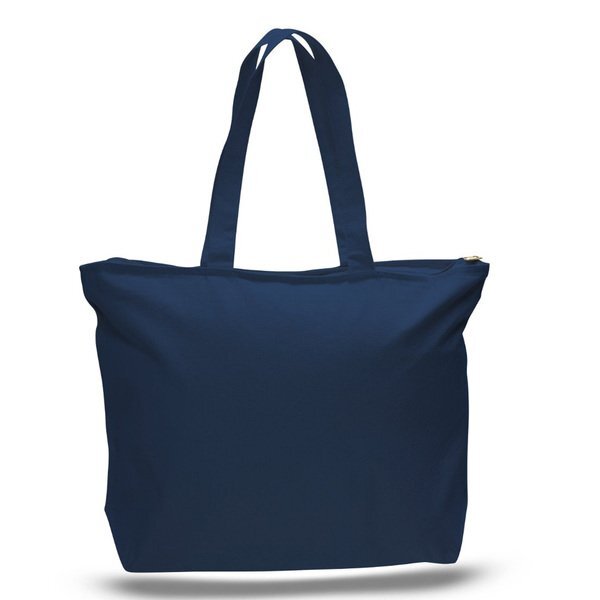 Zipper Cotton Tote Bag