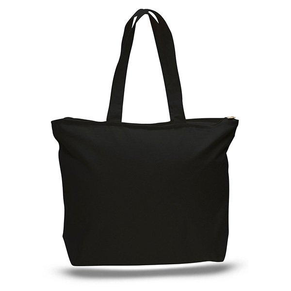 Zipper Cotton Tote Bag